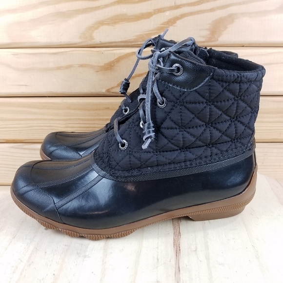 Sperry Duck Rain Boots Women's 7M Black Syren Gulf Quilted Waterproof STS85251 - Picture 10 of 12